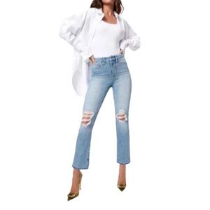 Good American | Good Boy Destroyed High Waist Grunge Jeans Size 10/30